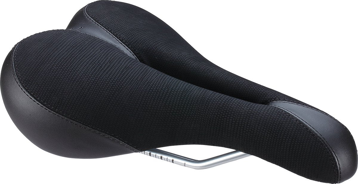 Bbb cycling multidensity fietszadel heren – fietshouding relaxed 75° - drukverlagend zadel met anatomische uitsparing - 270 x 170mm – zwart – bsd-12