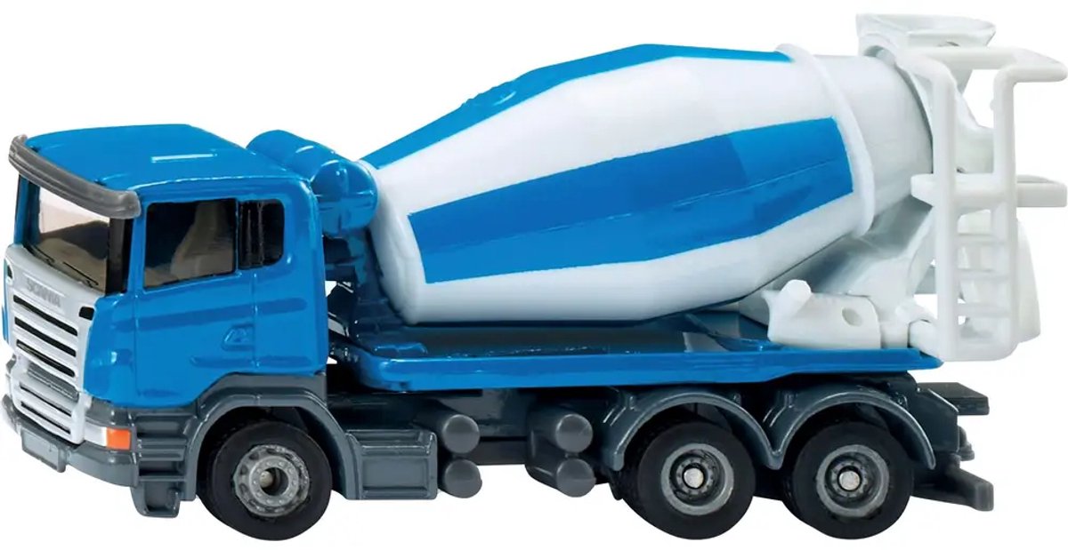 Siku 1896 hormigonera, vehículo de construcción, 1:87, metal plástico, modelo de juguete con tambor giratorio, azul blanco