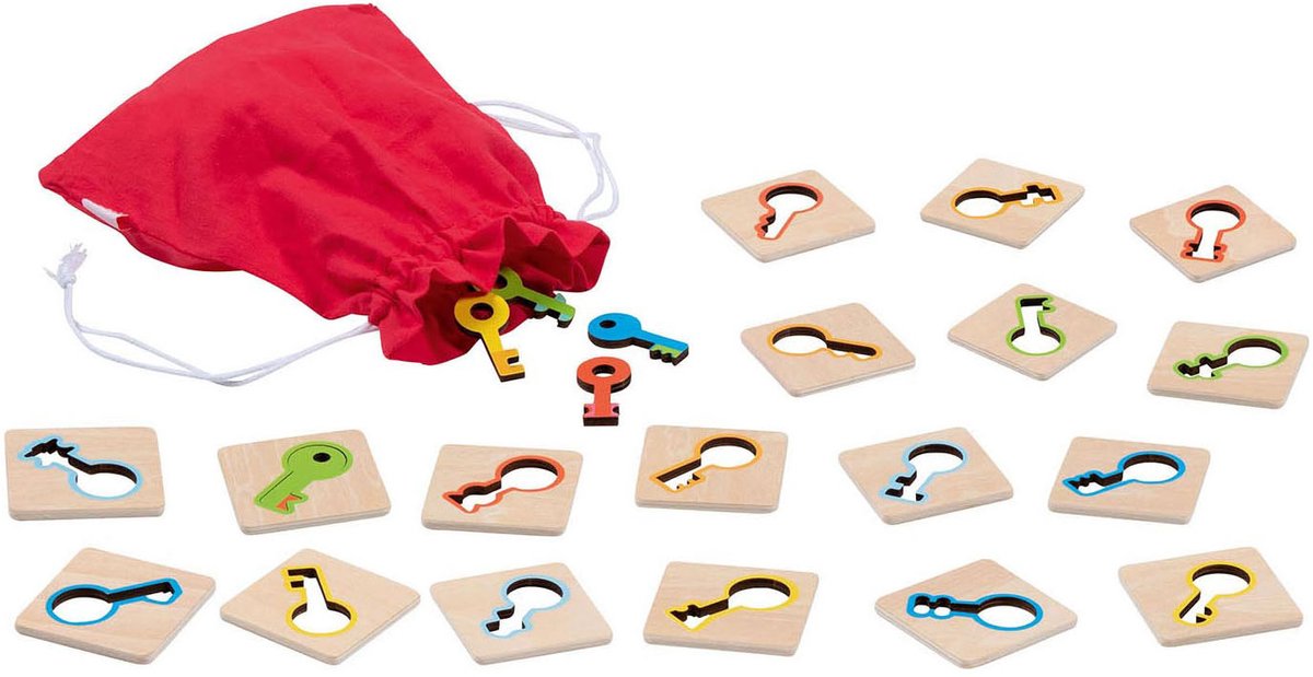 Goki Wooden Memo Game Game Keys, 18dlg.