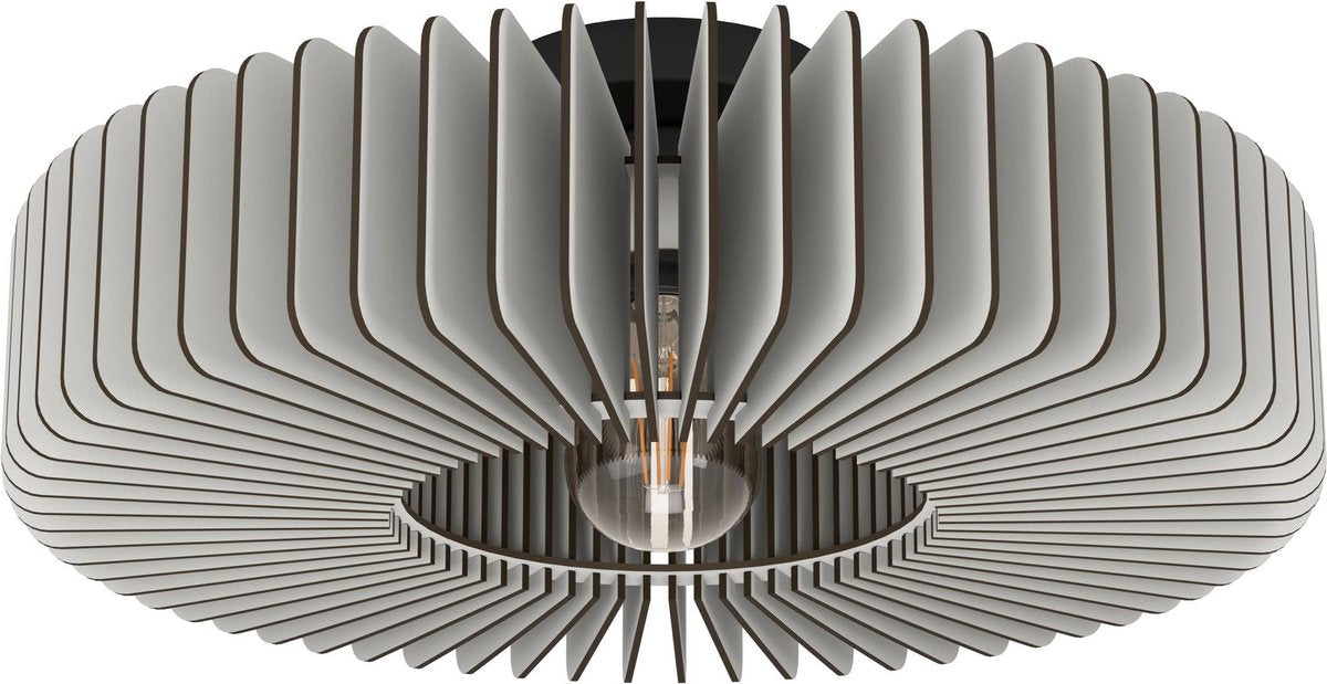 Lampada da soffitto Eglo palombaia - e27 - ø 50 cm - grigio|nero - legno|acciaio