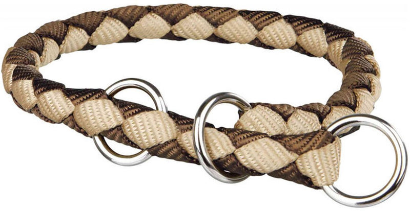 Trixie - collare per cani - marrone - beige - s m - 30-36 cm