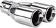 Amio universeel rvs uitlaat sierstuk eindstuk - 2x74mm - mt 008 - aansluit diameter tussen de 36mm en 54mm