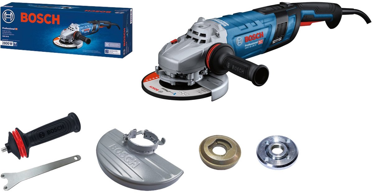 Bosch professional gws 30-230 b haakse slijper met vergrendelbare schakelaar 2800w - 06018g1000