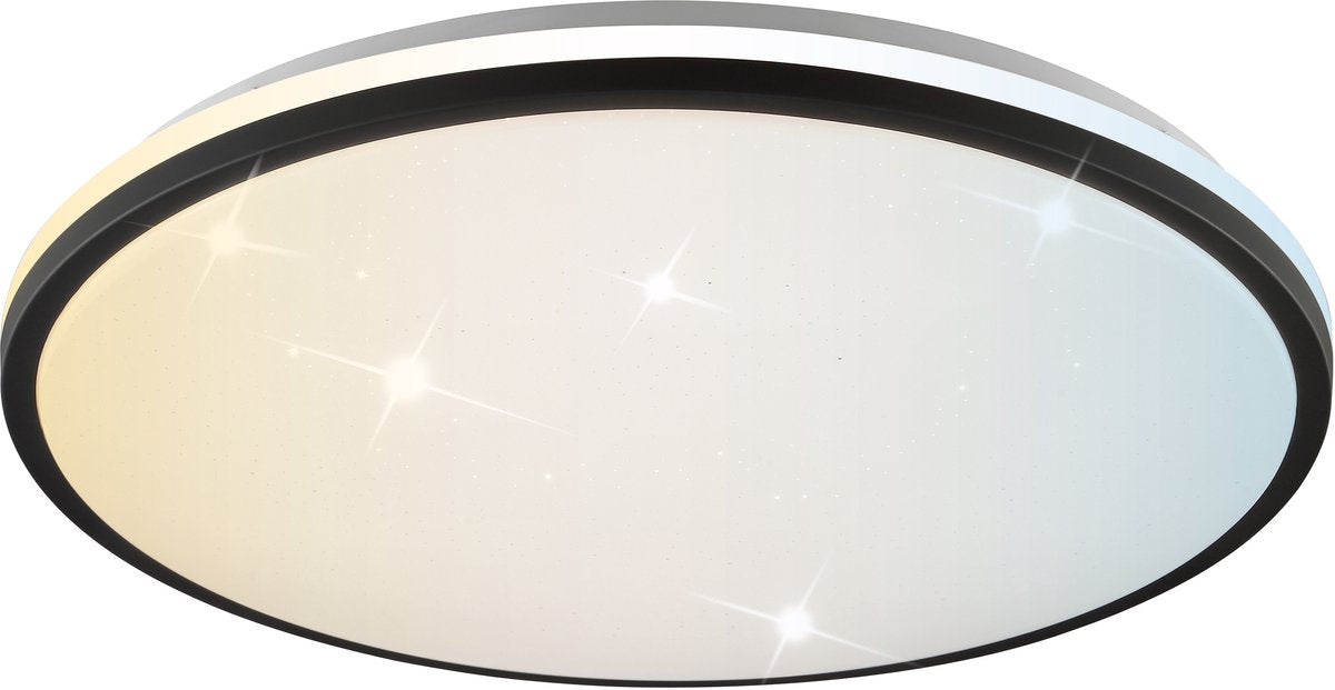 Brilliant taya - plafoniera - ø 49,5 cm - led 36w - 5400lm - 2700k-6500k - cct - ip44 - telecomando - timer - luce notturna - bianco e nero