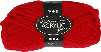 Creativ company fantasia hilo acrílico, l: 35 m, maxi, rojo, 50 g 1 ovillo