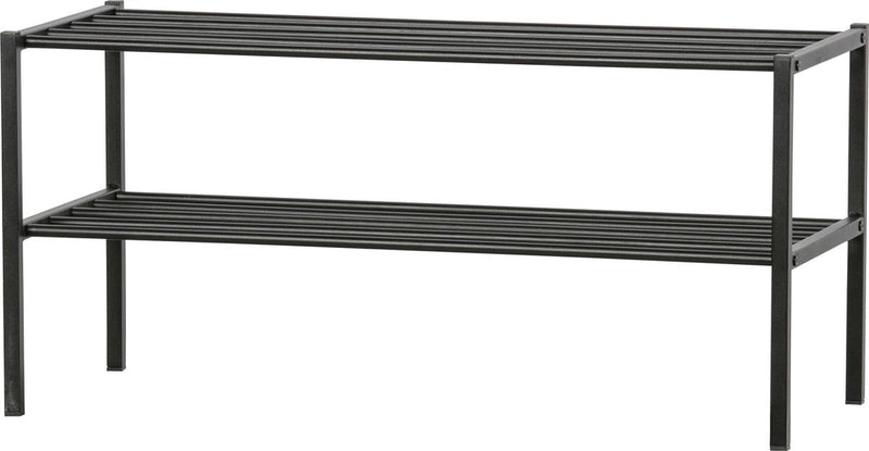Scarpiera in legno ferroso - metallo - nero - 40x85x35