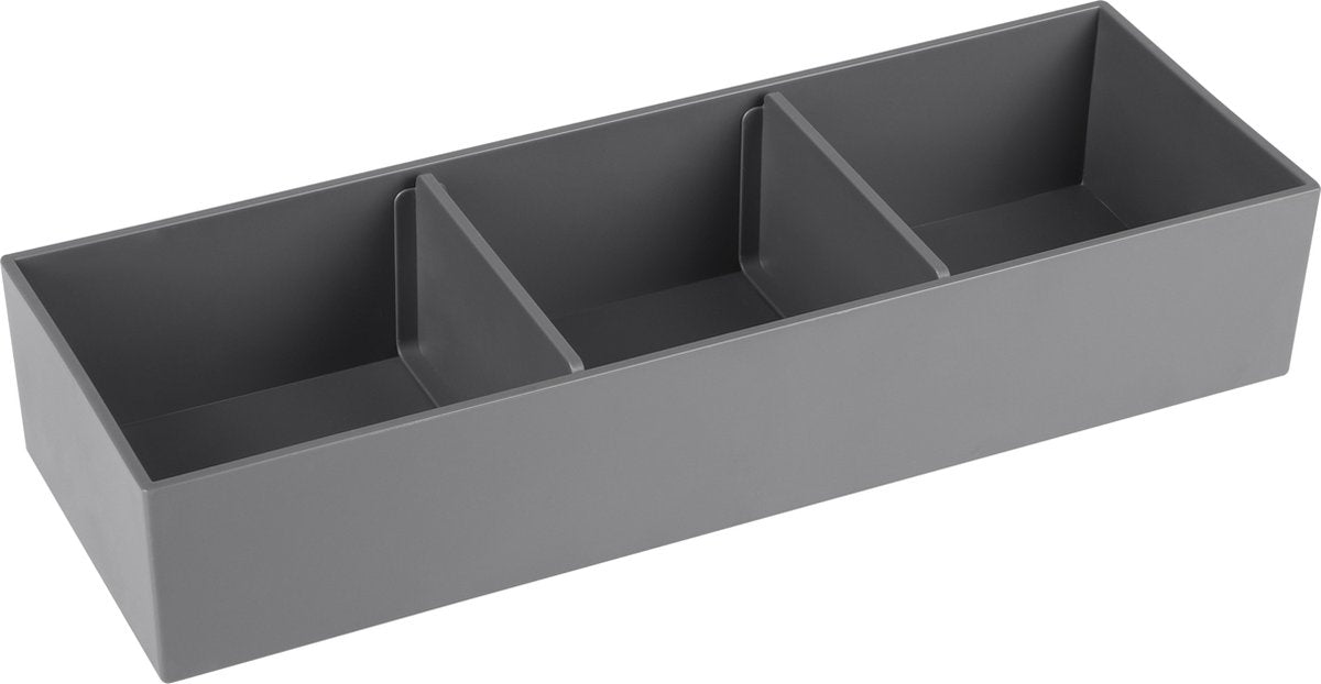 Differnz lade organizer voor schuiflade â€“ opbergbakjes â€“ kunststof sorteerbakjes - 32 x 11 x 6 cm â€“ grijs