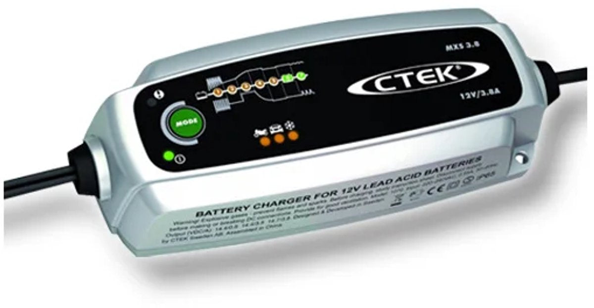 Ctek mxs 3.8 – 12v 3.8a 7-staps acculader voor loodzuuraccu's