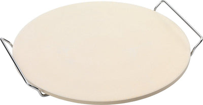 Point-virgule - pizza stone - cordierite - with metal holder - suitable for barbecue - 34cm