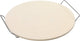 Punto-virgule - pietra per pizza - cordierite - con supporto in metallo - adatta per barbecue - 34 cm