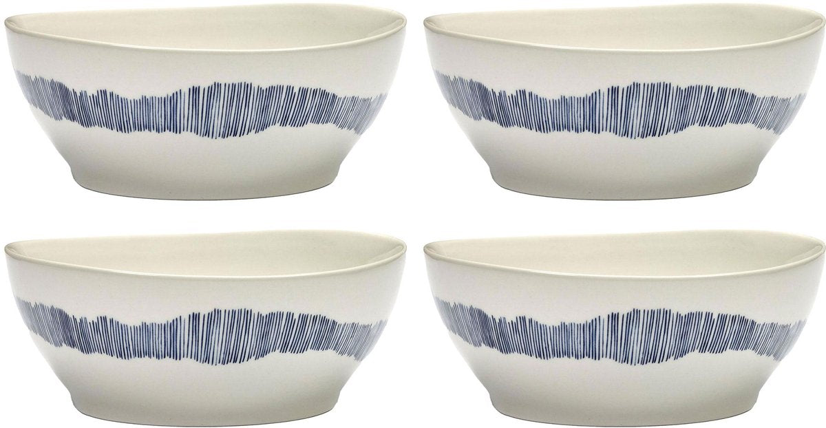 Serax - ottolenghi feast - kom l - wit blauw - 18 ø - 4 stuks