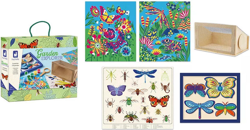 Janod - hachette - exploradora de jardines - 5 talleres creativos en un estuche de descubrimiento