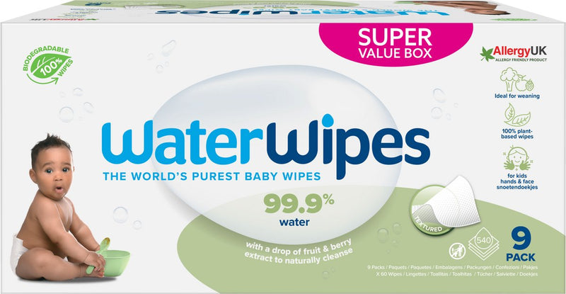 Salviette Waterwipes - 9 x 60 salviette - 540 salviette