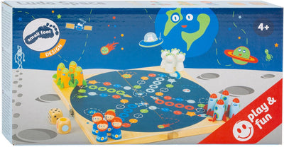 Viaggio spaziale di Game Ludo in legno di piccoli piedi