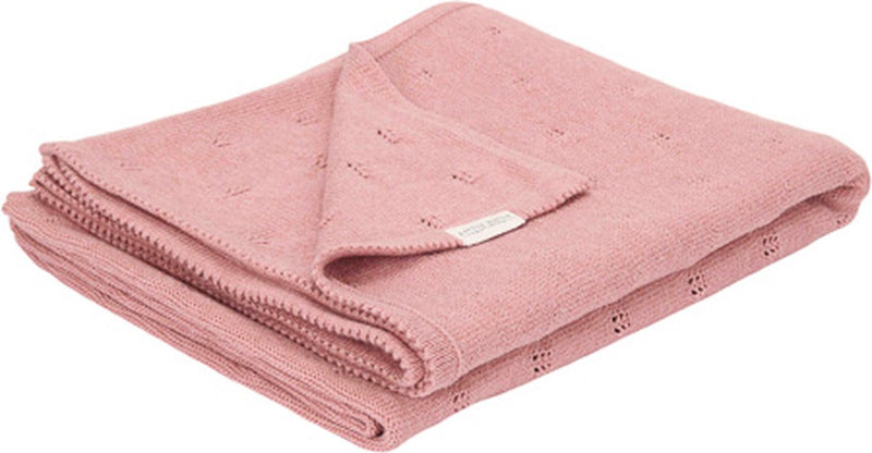 Manta de cuna Little Dutch - tamaño cuna - manta niñas - rubor rosa, rosa - puro