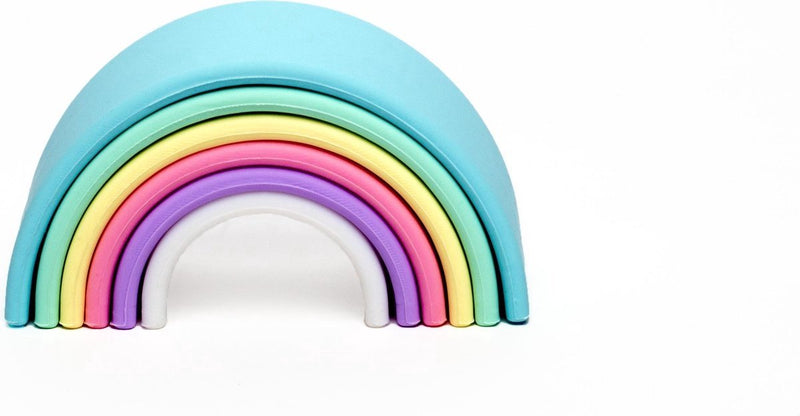 Dëna set giocattolo 6 pezzi in silicone arcobaleno pastello