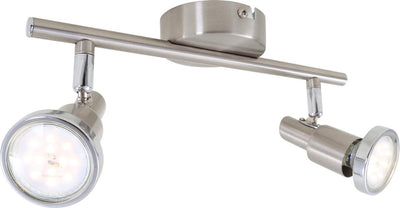 Briloner cool - lampada da soffitto - luce bianca calda 3.000k - 250lm - attacco gu10 - faretti a plafone - faretti girevoli e orientabili - metallo - nichel opaco