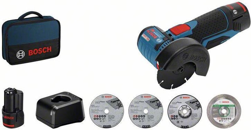 Bosch azul gws 12v-76 | amoladora angular inalámbrica | 12v | 2.0ah li-ion - 06019f200c