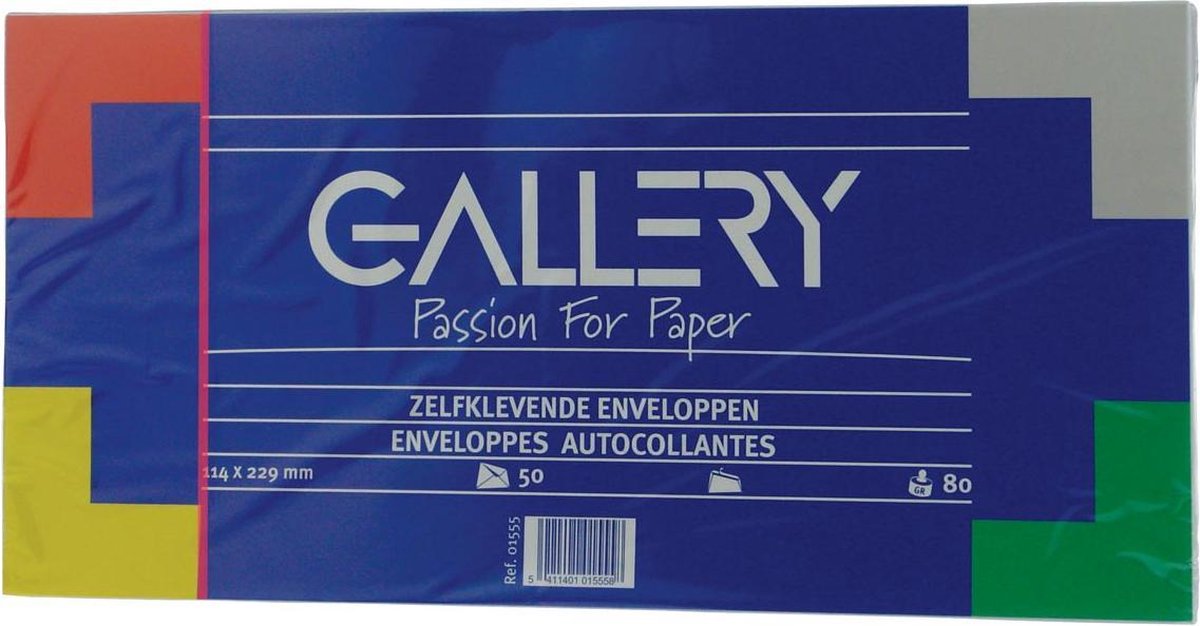 Sobres galería con cierre de tira 114 x 229 mm