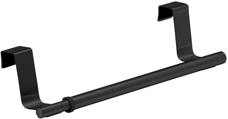 Porta asciugamani estensibile Wenko per anta della cucina 22-35 cm acciaio nero opaco - appendere senza forare - telescopico - porta asciugamani da cucina nero