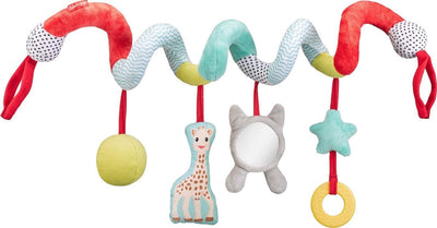 Spirale di attività Sophie la giraffa - spirale del box - giocattolo per bambini - con anello da dentizione - da 3 mesi - 20-80 cm - tessuto - multicolore