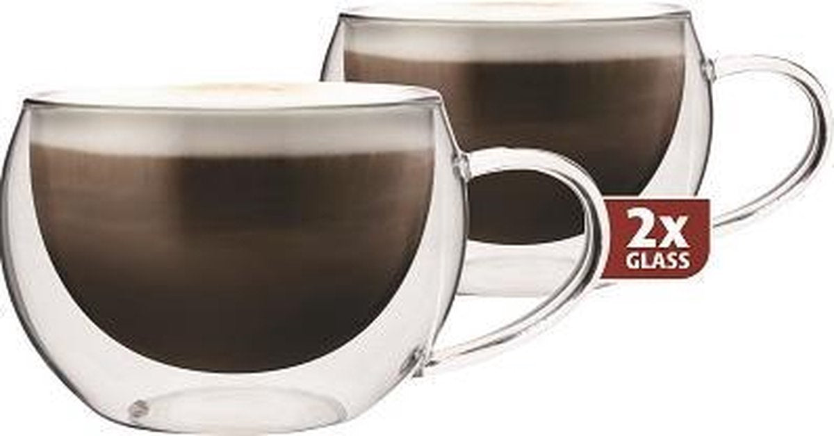 Bicchieri da cappuccino Maxxo - doppia parete - 2 pezzi