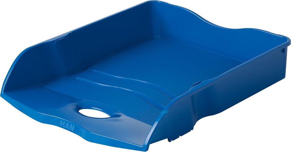 Vassoio per lettere Han - re-loop - 259 x 351 x 63 mm - blu - impilabile e inseribile - 100% riciclato - ha-10298-914