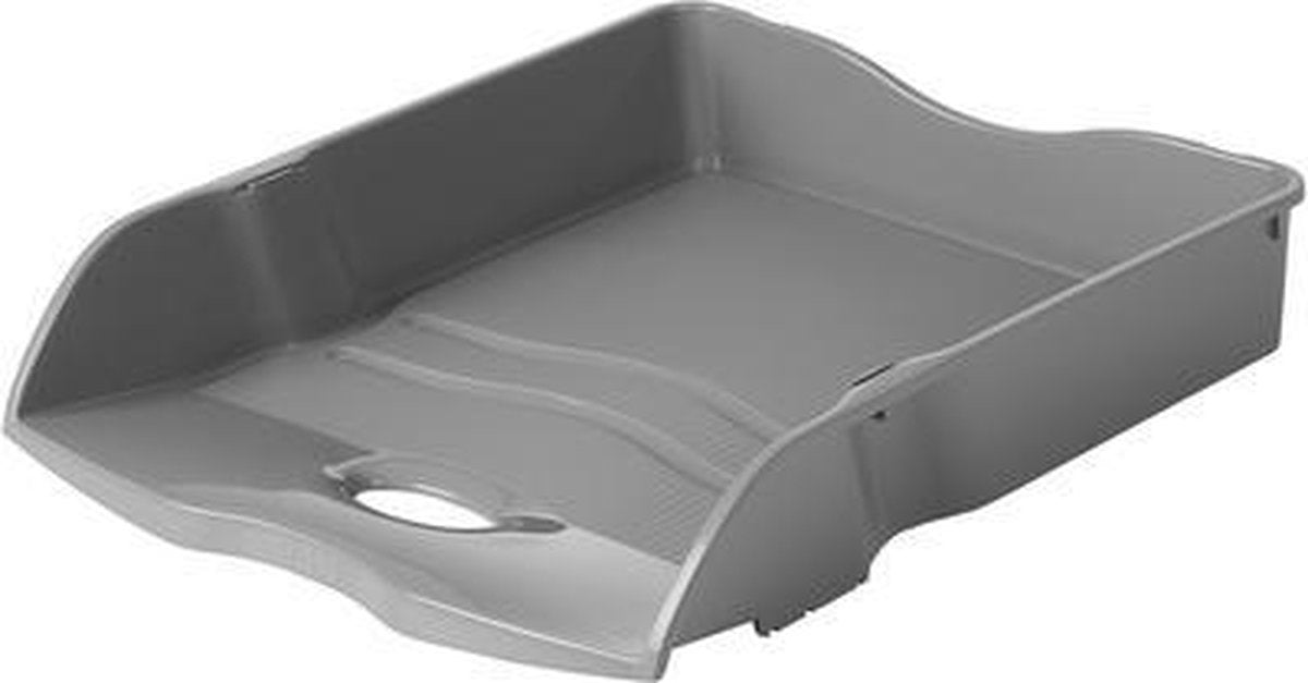 Bandeja para cartas Han - re-loop - 259 x 351 x 63 mm - gris - apilable y encajable - 100% reciclado - ha-10298-991