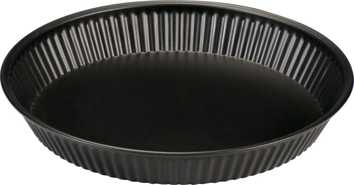 Basic culinair vlaaivorm 28 cm – pfas-vrije bakvorm – lage taartvorm – carbon staal