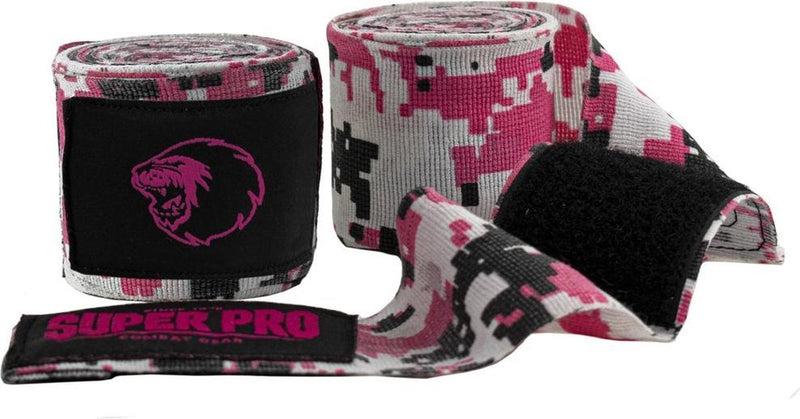 Vendas super pro combat gear camo rosa negro blanco 250cm