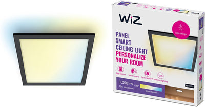 Panel LED de lámpara de techo Wiz - 30 x 30 cm - luz blanca cálida a fría - iluminación LED inteligente - 12w - cuadrado - negro