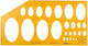 Modello ellisse Aristo - dimensioni 295x150mm - 25 ellissi - isometrica - arancione trasparente - ar-5017