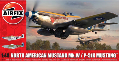 Airfix model kit avión - 05137 mustang norteamericano mk.iv - p-51k mustang - avión de hélice de plástico - 1:48 - fabricación de modelos