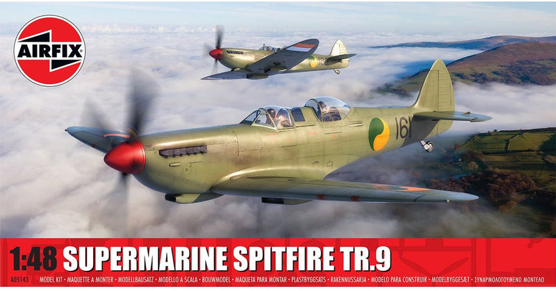 Kit modello Airfix per aereo - 05143 supermarine spitfire tr.9 - aereo a due posti della seconda guerra mondiale - aereo a elica in plastica - 1:48 - modellismo