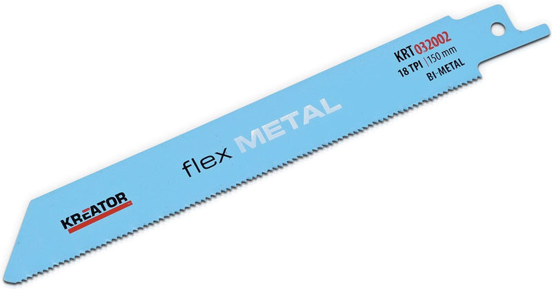 Kreator krt032002 zaagblad - reciprozaag - flex metaal - 150 mm - 18 tpi - 2 stuks