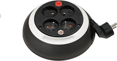 Avvolgicavo Brennerstuhl comfort-line cl-s 4 vie bianco e nero 3m