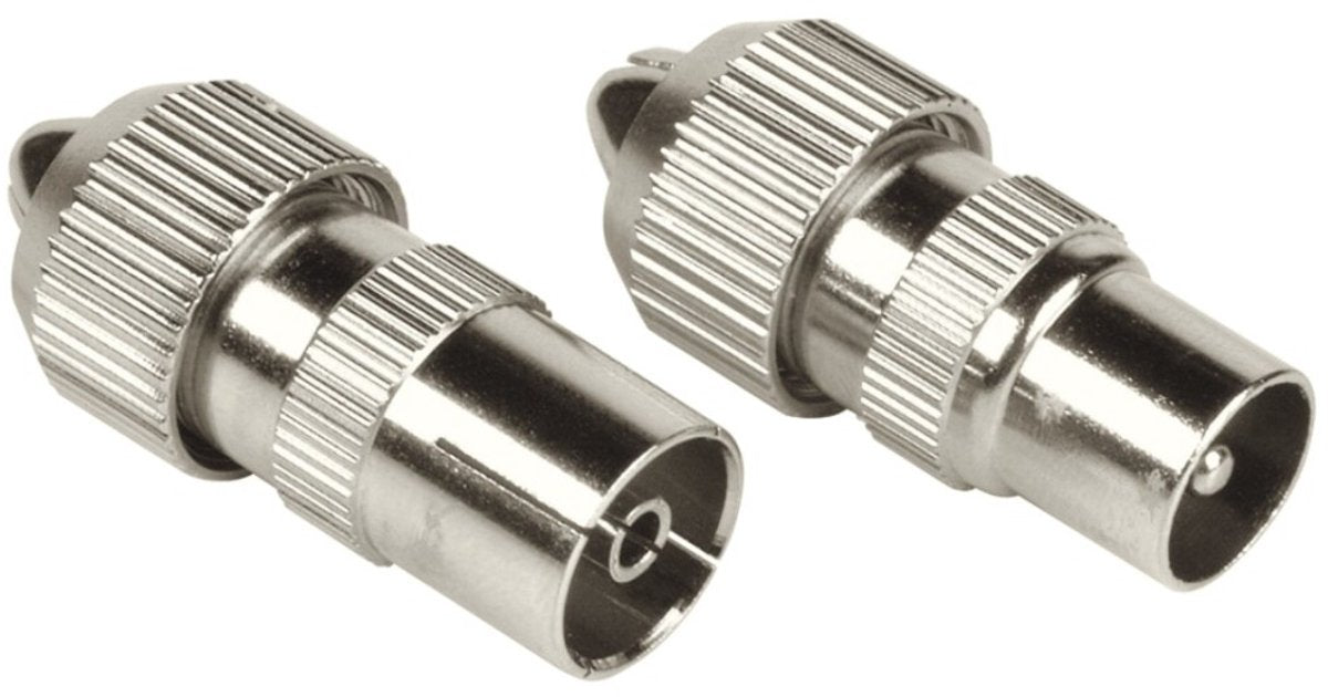 Hama set di connettori coassiali in metallo con accoppiamento avvitabile
