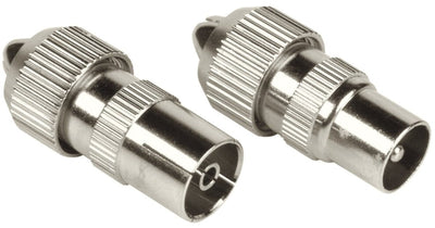 Hama set di connettori coassiali in metallo con accoppiamento avvitabile