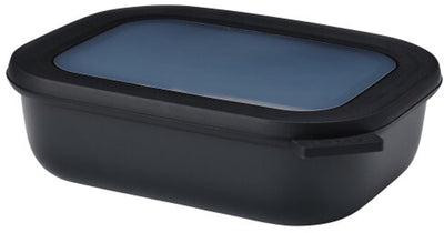 Mepal - caja de almacenamiento de alimentos circular multitazón - 1000 ml - rectangular - negro nórdico