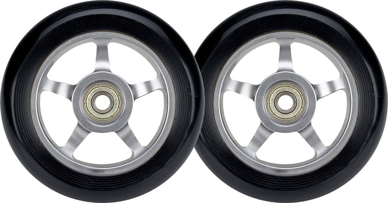 Juego de ruedas para scooter Black Dragon Stunt - radios de aluminio - plateado