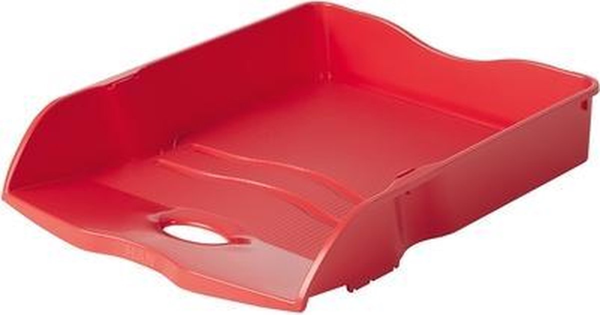 Bandeja para cartas Han - re-loop - 259 x 351 x 63 mm - roja - apilable y encajable - 100% reciclada - ha-10298-917