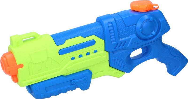 Pistola de agua Scatch - con bomba - depósito grande: 900ml - 39x6x19cm - azul verde