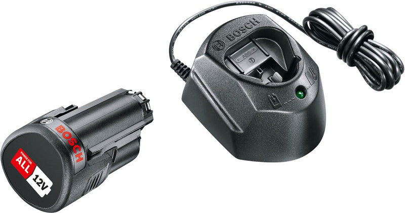 Accessori Bosch - set 1a caricabatterie e 1x batterie agli ioni di litio da 12 V 1,5 Ah 1600a01l3d