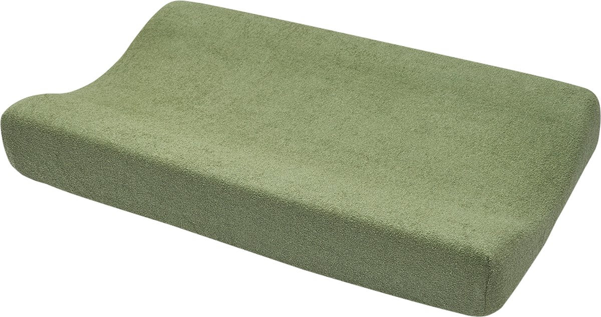 Meyco baby uni aankleedkussenhoes - badstof - olive green - 50x70cm