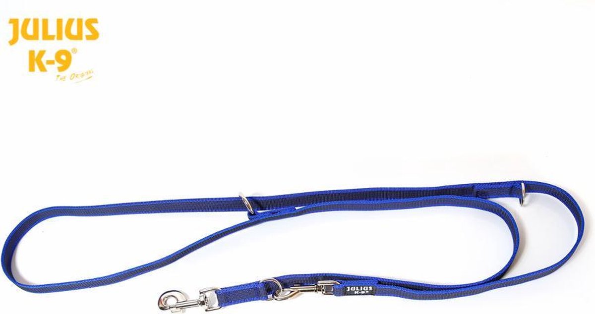 Julius k9 - correa doble antideslizante para perros 2,2m (20mm) azul