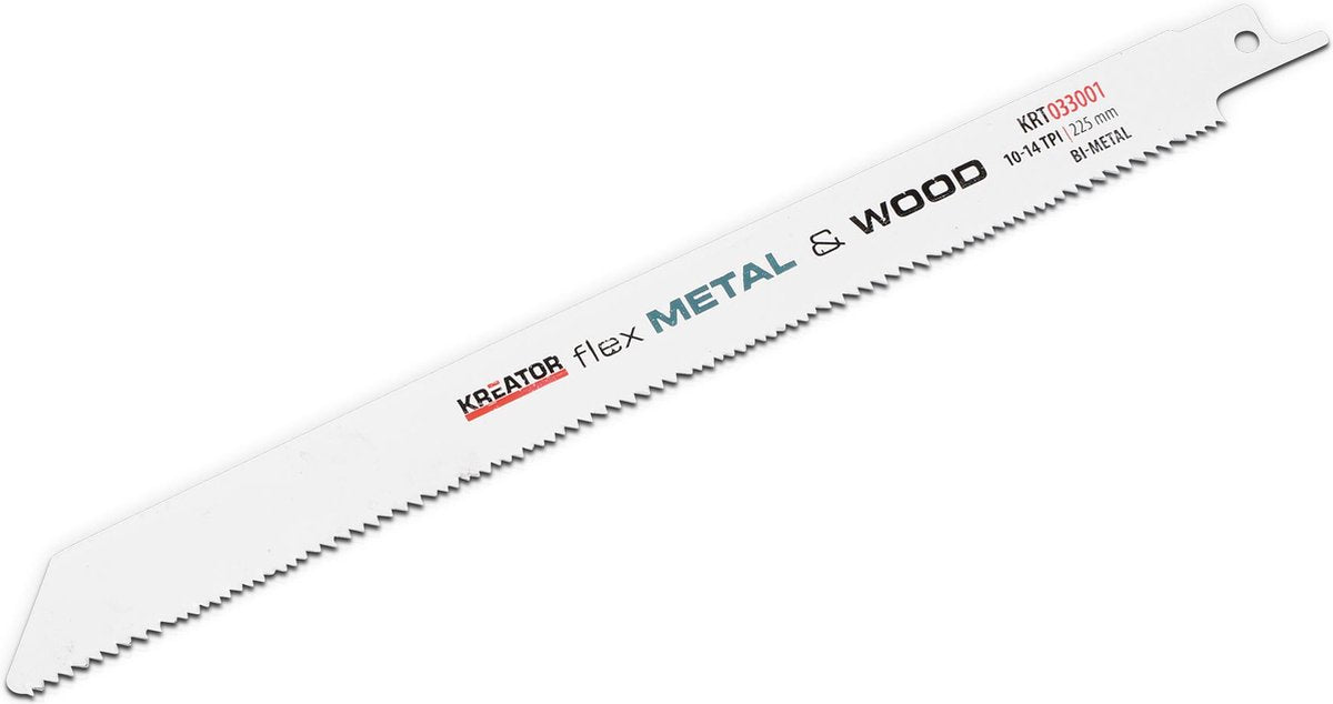Kreator krt033001 zaagblad - reciprozaag - flex metaal hout - 225 mm - 14 10 tpi - 2 stuks