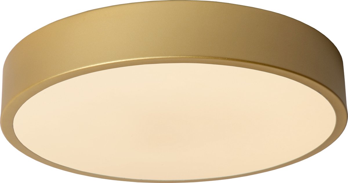 Lucide unar - lámpara de techo (lámpara de techo) - ø 30 cm - led 3 stepdim - 1x18w 2700k - latón dorado mate