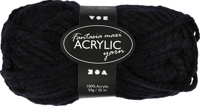 Creativ company fantasia hilo acrílico, l: 35 m, maxi, negro, 50 g 1 ovillo