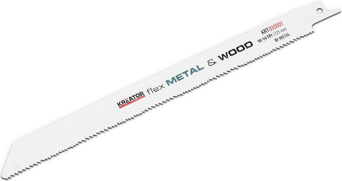 Lama per sega Kreator krt033001 - sega alternativa - flex metal wood - 225 mm - 14 10 tpi - 2 pezzi