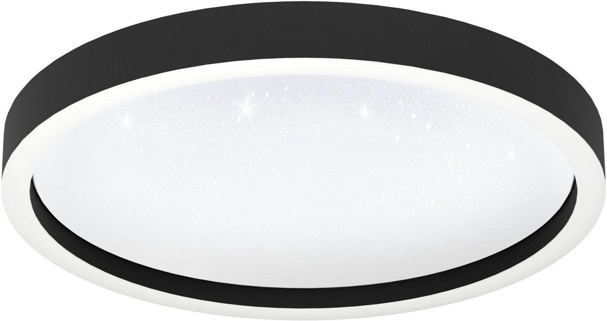 Plafoniera intelligente Eglo connect.z montemorelos-z - ø 42 cm - bianco e nero - luce bianca rgb regolabile - dimmerabile - zigbee